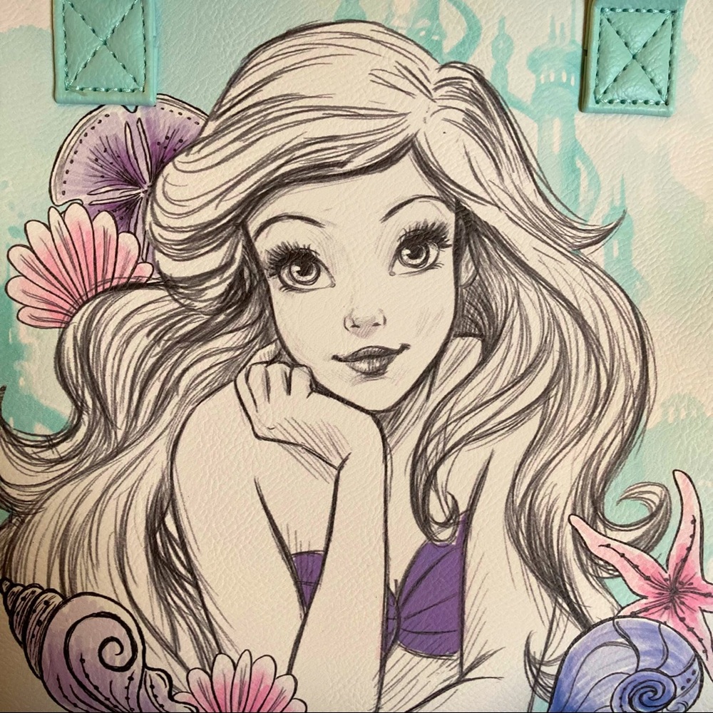 Disney Loungefly Little Mermaid Ariel Watercolor Satchel - Picture 2 of 13